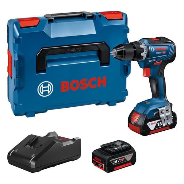 Skrutrekker/bor Bosch GSR 18V-55; 18 V; 2x4,0 Ah batt.