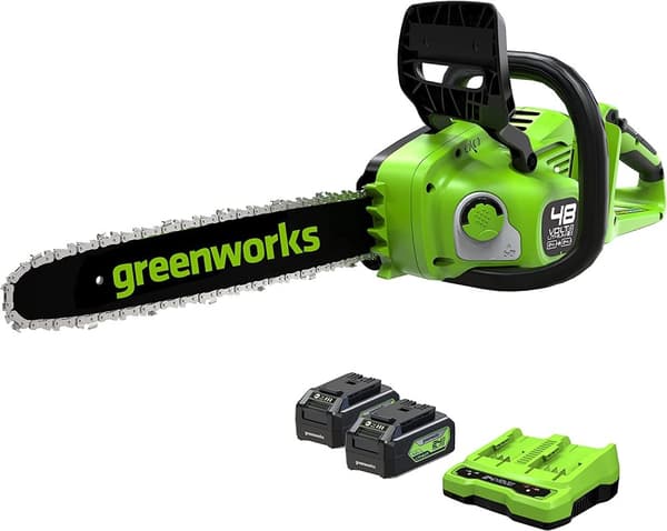 Motorsag Greenworks GD24X2CS36K4x; 2x24 V; 2x4,0 Ah; 36 cm bånd