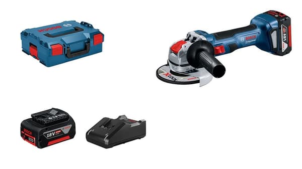 Vinkelsliper Bosch GWX 18V-7; 18 V; 2x4,0 Ah batt.