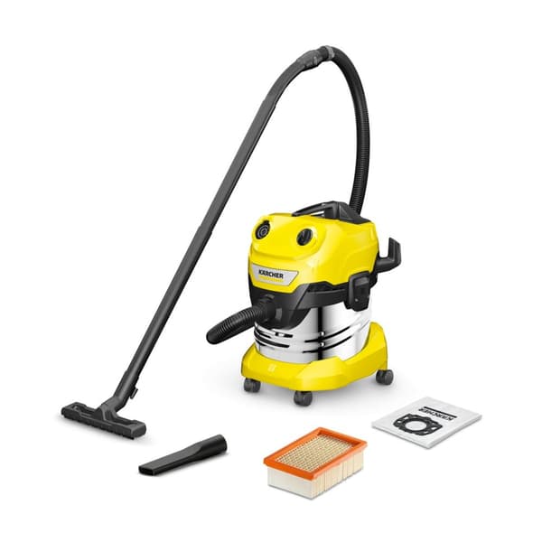 Tørr-våtstøvsuger Karcher WD 4 S V-20/5/22; 1000 W Sort, Rustfritt stål, Gult
