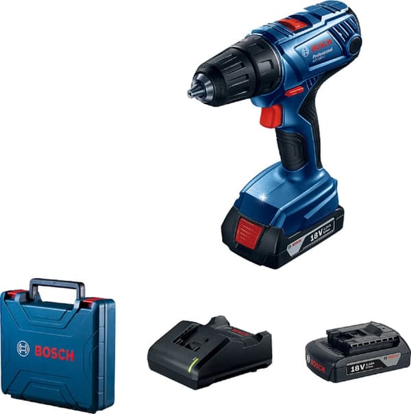 Batteridrevet borskrutrekker Bosch GSR 180-LI; 18 V; 2x2,0 Ah batt.
