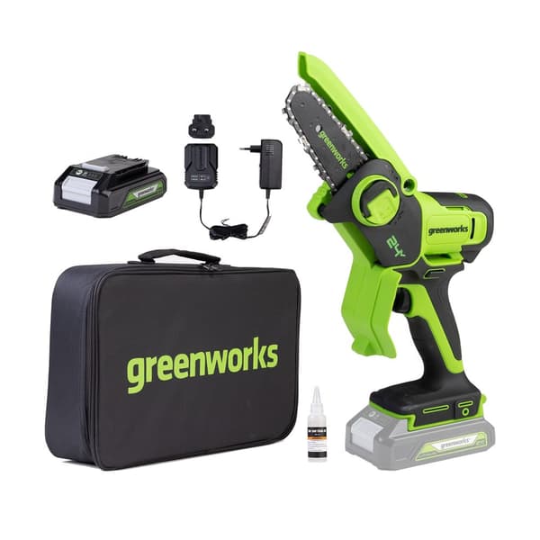 Motorsag Greenworks G24MCS10K2; 24 V; 1x2,0 Ah batt.