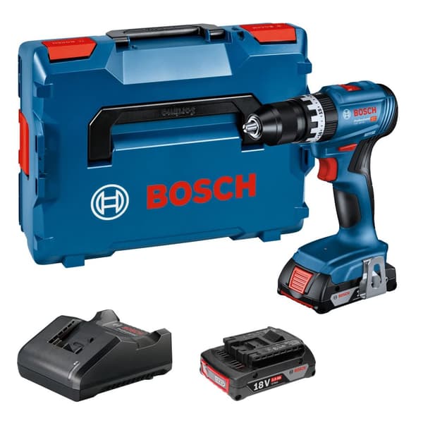 Slagskrutrekker / bor Bosch GSB 18V-45 Professional; 18 V; 2x2,0 Ah batteri. + L-Boxx 136