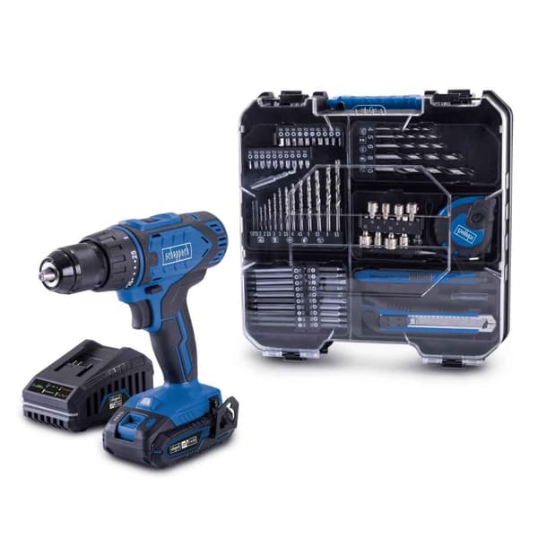 Skrutrekker/bor Scheppach C-DTB74/1-X; 20 V; 1x2,0 Ah batt. + unversaltilbehørsett