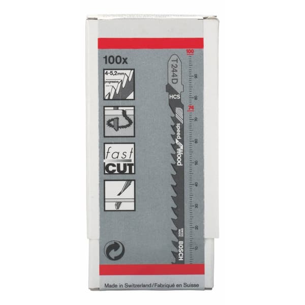 Stikksagblad Bosch T 244 D; 100 mm; 100 stk
