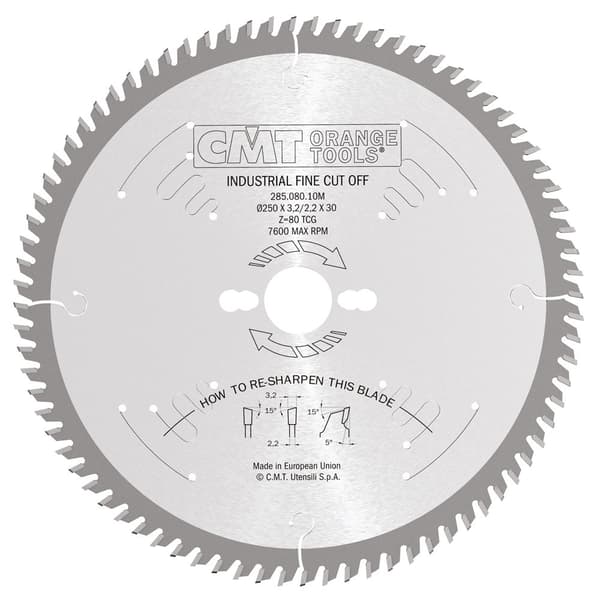 Sagblad for tre CMT 285; 250x3.2x30; Z80; 5°