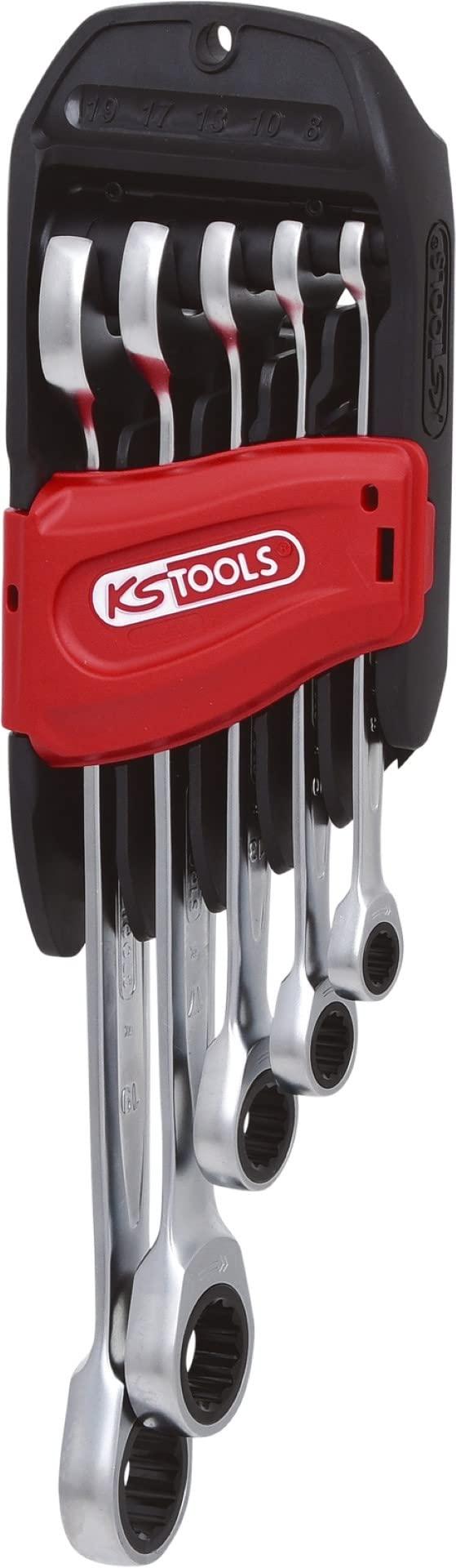 Skralle fastnøkkelsett KS Tools GEARplus; 5 stk
