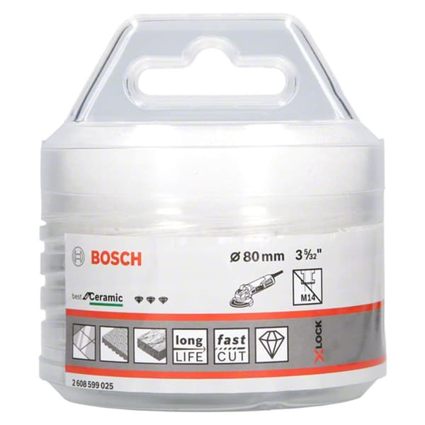 Diamantborekrone for tørrboring Bosch X-LOCK Ceramic Dry Speed; 80x35 mm