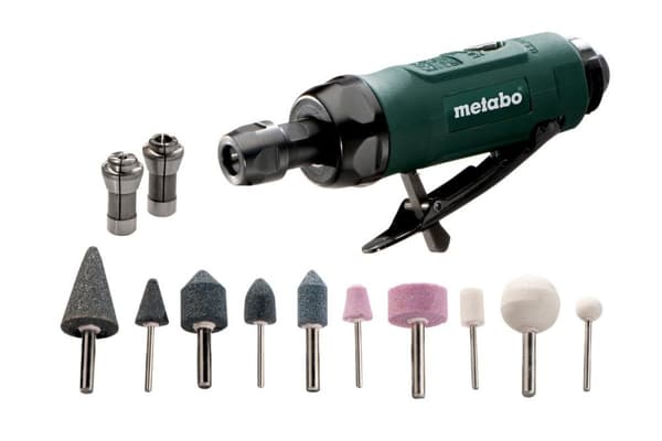 Trykkluftdrevet rettsliper Metabo DG 25 Set + tilbehør