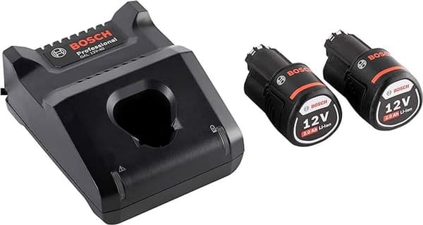 Tilbehørsett Bosch GBA; 12 V; 2x2,0 Ah + lader GAL 12V-40