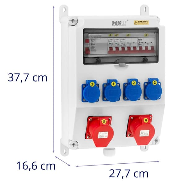 El-tavle 4 x Schuko fejlstrømsafbryder 4 x installation