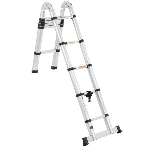 Aluminium folde teleskopstige 12 trin 0,85-1,85/3,8 m