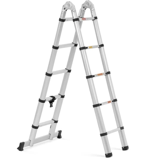 Aluminium folde teleskopstige 12 trin 0,85-1,85/3,8 m