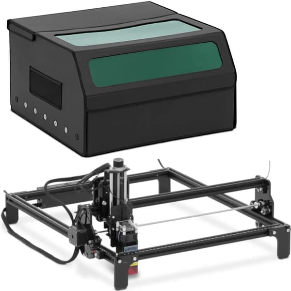 Lasergraveringsmaskin för trä, plast och metall med lock 42 x 40 cm 20 W