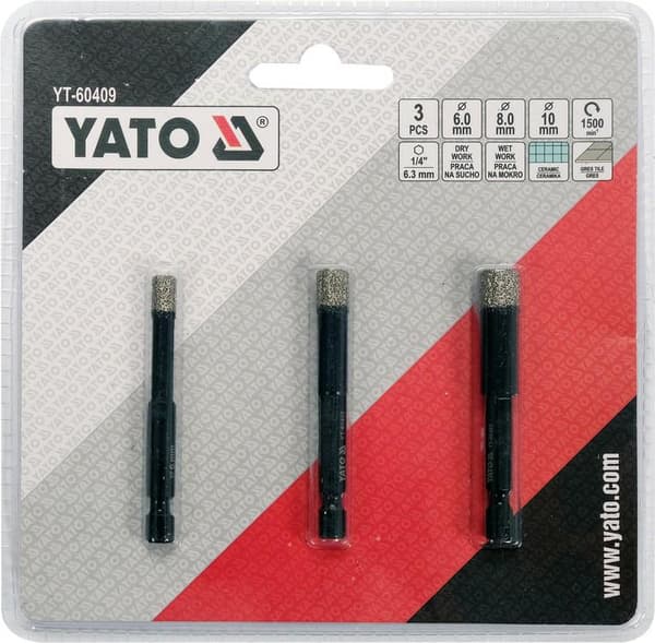 YATO DIAMANT BORE TIL POBERCE 3 stk.