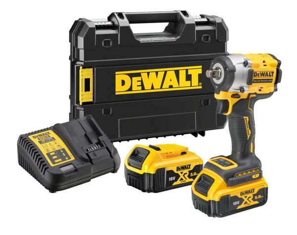 DEWALT SLAGSNØGLE 1/2" 18V 406Nm 2x5,0Ah TSTAK RING DCF921P2T.