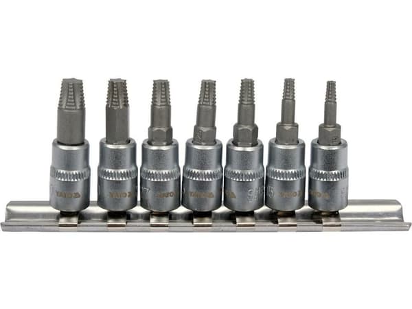 YATO SPIRALNYCKLAR FÖR BEARBETADE SKRUVAR 1/4" set, 7 st.