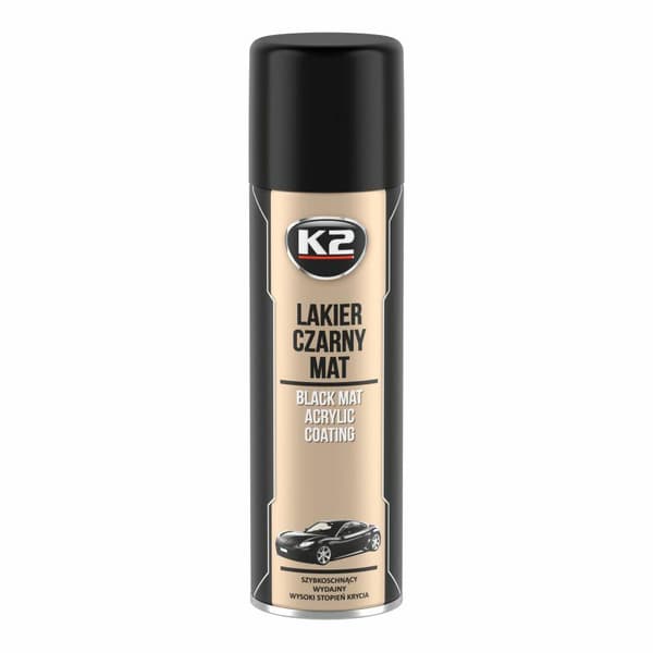 K2 AKRYL HURTIGTØRENDE POLISK MÅTTE SORT 500ML