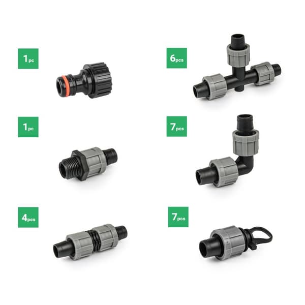 SET MED TILLBEHÖR FÖR DRIPPERTEJP 16mm / 26 st.