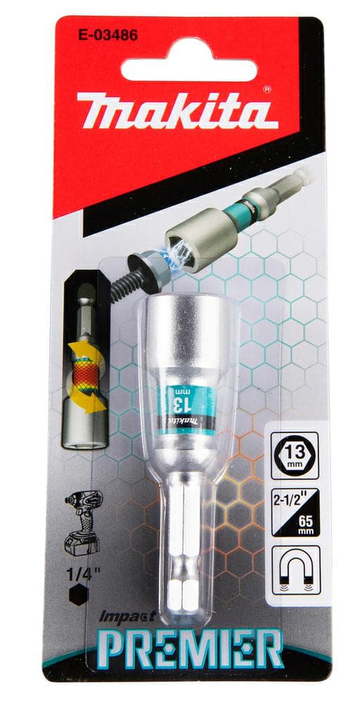 MAKITA MAGNETIC IMPACT SOCKET 1/4" HEX 13x65mm IP