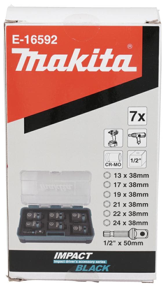 MAKITA IMPACT STØTNINGSSÆT 1/2" 7 stk. 13-24mm
