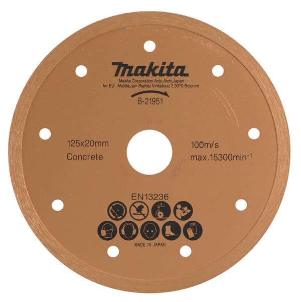 MAKITA DIAMANTKLINGER 125x20mm FULD (VÅD) BETON, MULIGSTEN