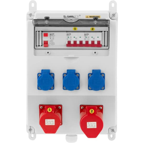 Elcentral 3 x Schuko 2 x CEE jordfelsbrytare 2 x installation
