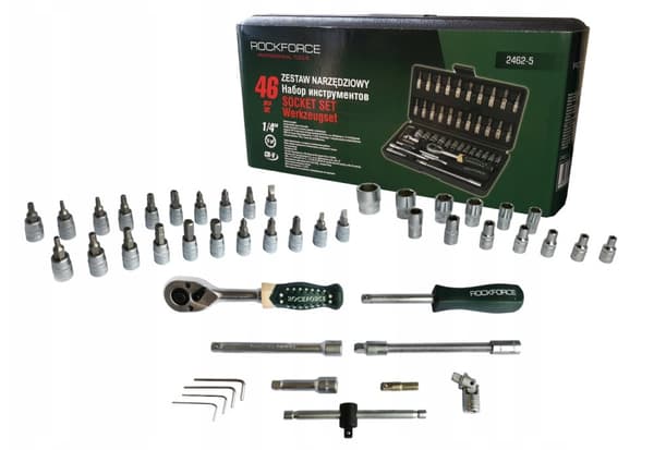 ROCKFORCE 1/4" NØGLE-SÆT 46 stk.
