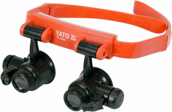 YATO FÖRSTORINGAR MED BELYSNING OCH HUVUDHÅLLARE Svart, Orange