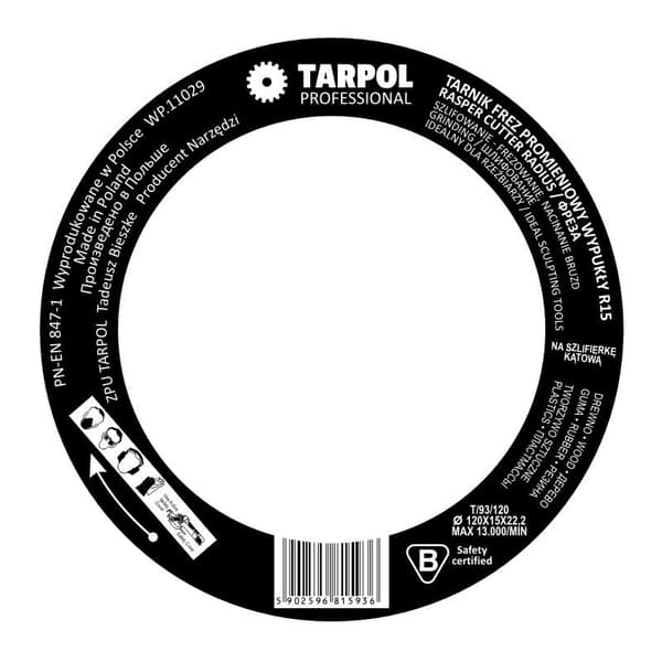 TARPOL RADIAL RASP 120/15mm T-93 CONVEX R15