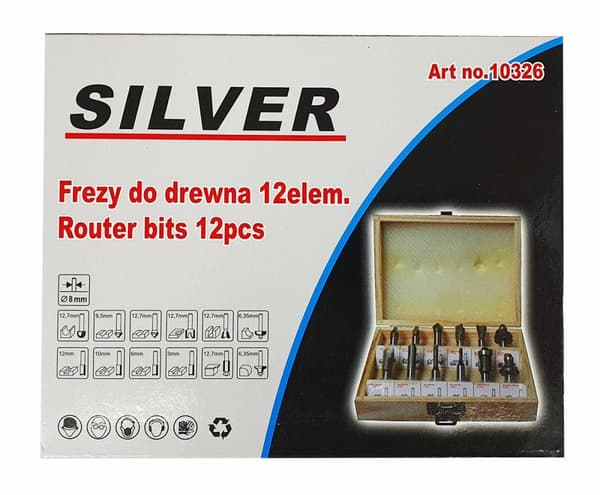 BJÄRD FORM FRÄSNING SMÖR 12 st./SILVER