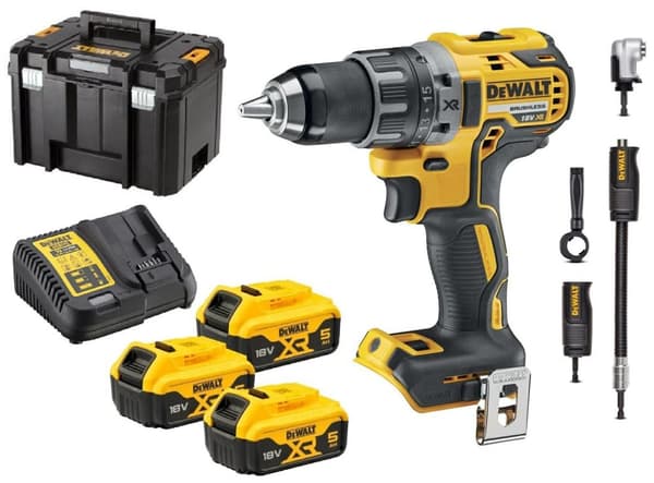 DEWALT SKRUVDRIVNING 18V DCD791P3A 70/27Nm 3x5,0Ah BL + ANGULÄR BITTSIPS