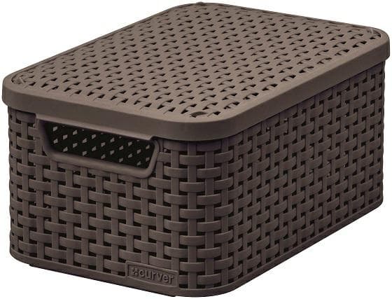 KURVERKORG MED LOCK 6L / MÖRKBRUN