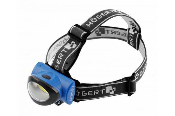 HOGERT LED HEAD LAMPE 3x AAA 1,5V (uden batteri), 3W, 160lm, 10m, IP20