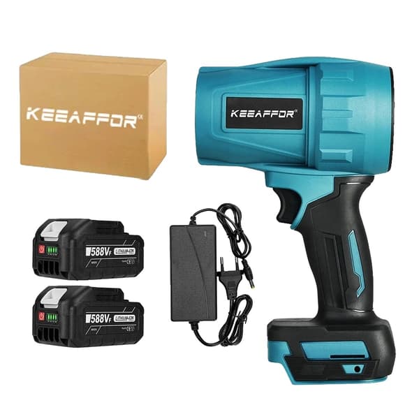 KeeAffor Turbo Blæser, 2000W Effekt, 0-200m/s Vindhastighed,EU, 2 BATTERI 588VF