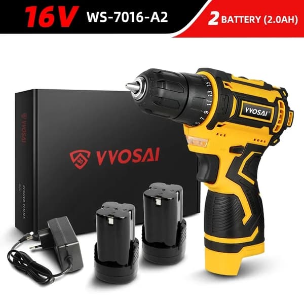 Batteridrill, 32N.m vridmoment, 20V uppladdningsbart batteri,16V WS-7016-B2P