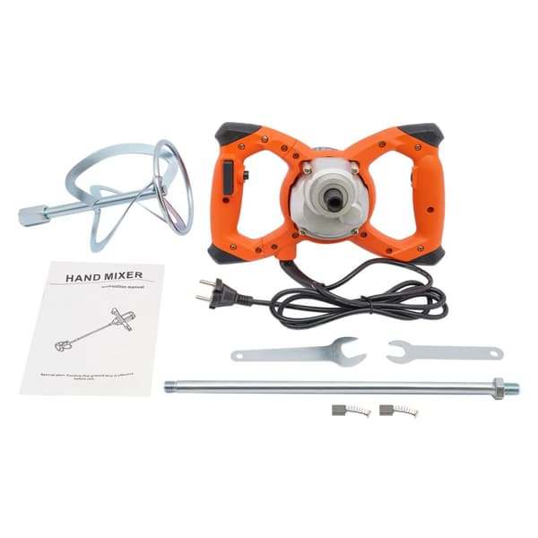 Elektrisk Betongblandare, 2100W Effekt, 6-Hastighetsjustering,Orange/Svart, EU