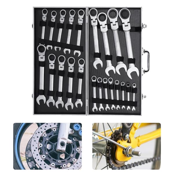 Rattaat Wrench -työkalusarja, 22 kpl eri kokoja, kromivanadiiniteräksestä valmistettu, ergonominen muotoilu