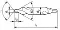 Miniatyrbillede 2 af 2: VHM centerbor, TiSiN hårdmetal, 8x3 mm, 55 HRC