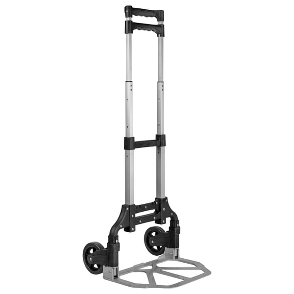 Sammenleggbar Sekketralle i Aluminium – 75 kg Kapasitet, Justerbart Håndtak, 120 mm Hjul