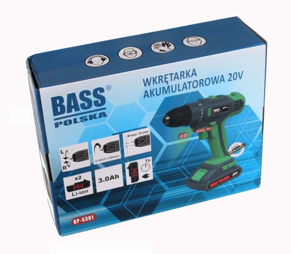 Akku skruetrækker 20 V, Li-Ion + 2 batterier
