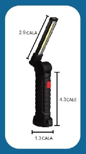 LED COB ladattava työpajavalaisin, 900 lm, taskulampulla, pieni