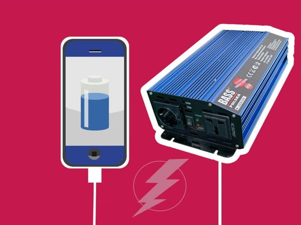 Jännitteenmuunnin 12V->230V 1000/2000W täyssini