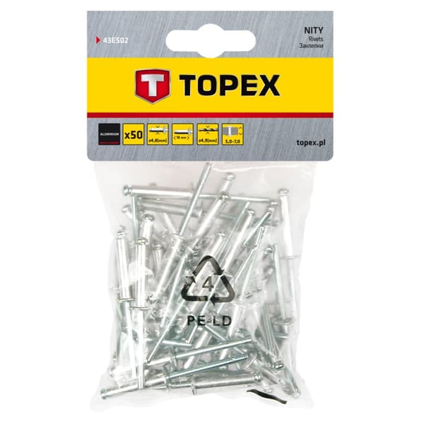 Aluminiumsnitter 4,8 x 10 mm, 50 stk.