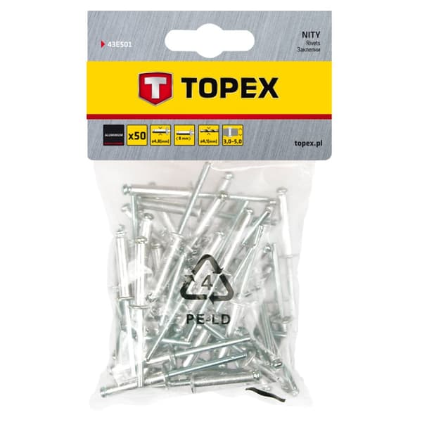 Aluminiumsnitter 4,8 x 8,0 mm, 50 stk.