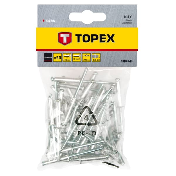 Aluminiumsnitter 4,0 x 8 mm, 50 stk.