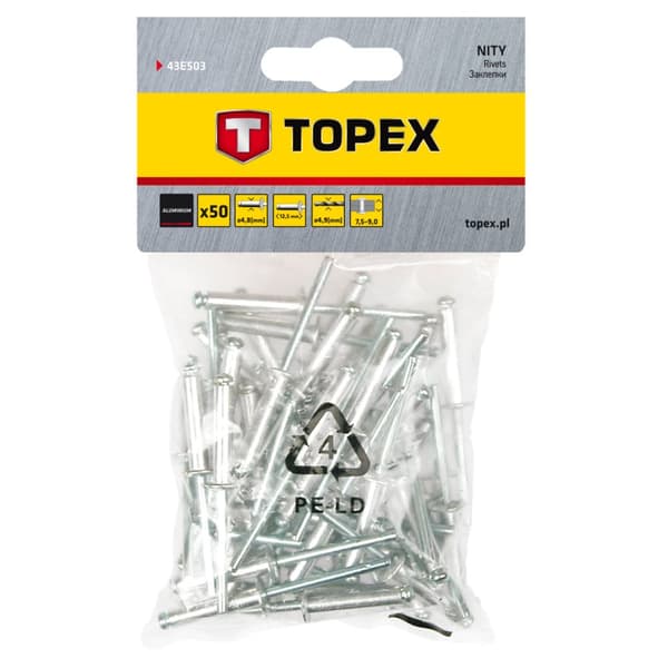 Aluminiumsnitter 4,8 x 12,5 mm, 50 stk.