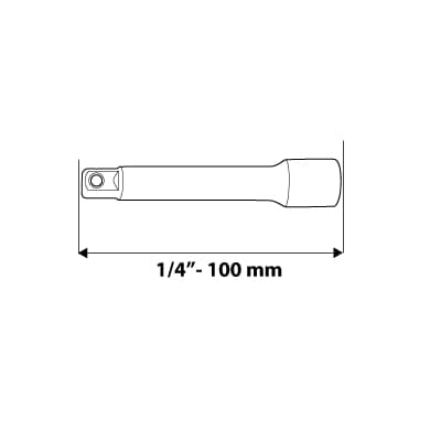 1/4" jatke, 100mm