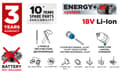 Miniatyrbillede 1 af 11: Akku borehammer SDS+ Energy+ 18V, Li-Ion/0,8J, uden batteri