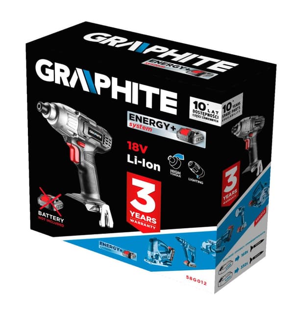 Energy+ 18V Li-Ion Cordless Impact Driver, uden batteri